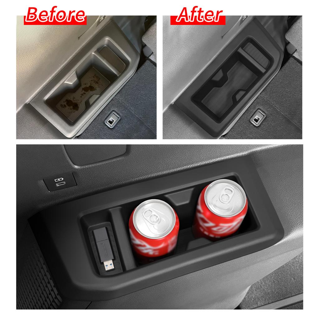 SMABEE for Toyota Land Cruiser Prado 2024 250 J250 LC250 7seat Third Row Water Cup Holder Storage Box Shock-Absorbing Tray