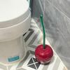 [Creative Toilet Brush] 1pc Creative Cherry-Shaped Toilet Brush with Holder | Novelty Plastic Bathroom Accessory, Reusable Freestanding Toilet Brush
