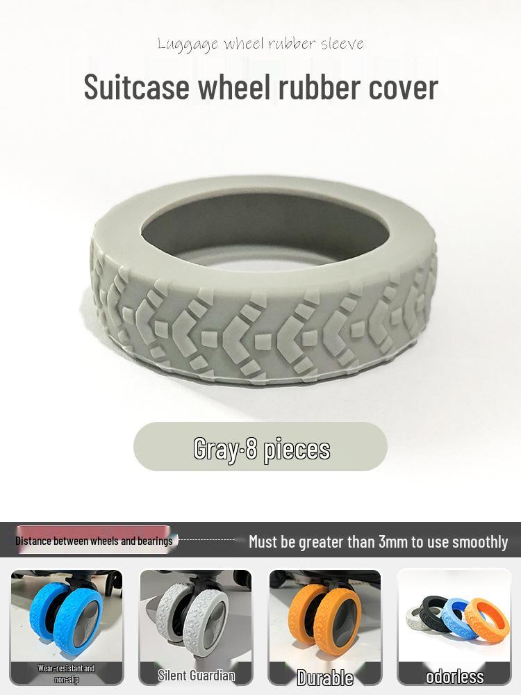 Luggage Silicone Wheel Protector Cover - Universal Replacement Accessory for Silent Suitcase Wheels
