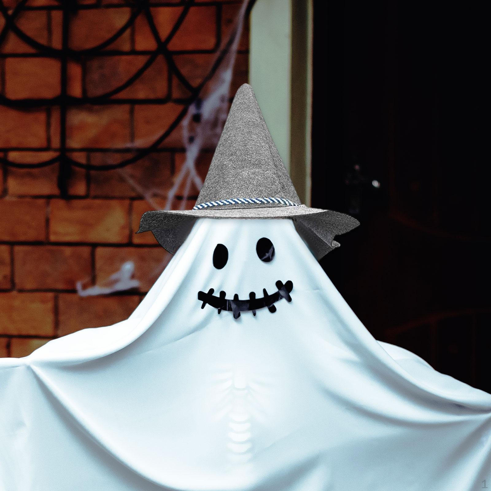 

Halloween Wizard Gray Felt Pointed Hat Fancy Dress Party Costume