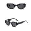 New  Cat Eye Sunglasses Women For Men  Vintage Sun Glasses Luxury Brand Designer Punk Pink Stripe Hip Hop Popular Shades