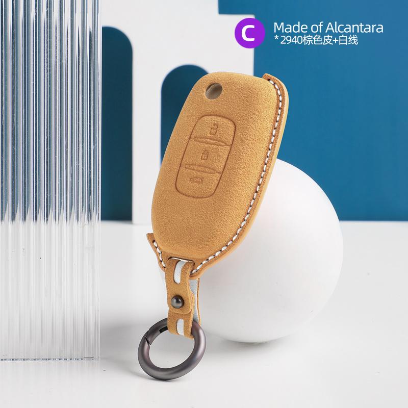 Car Key Case Cover Shell For Renault Megane 3 Dacia Duster Kadjar Captur Symbol 3 Buttons Koleos Alcantara Car Remote Protector