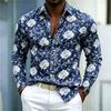 2026 Nuova Camicia da Uomo Stile Europeo e Americano Camicia Floreale Rosa Rossa Uomo Slim Fit Manica Lunga Stile Casual da Vacanza