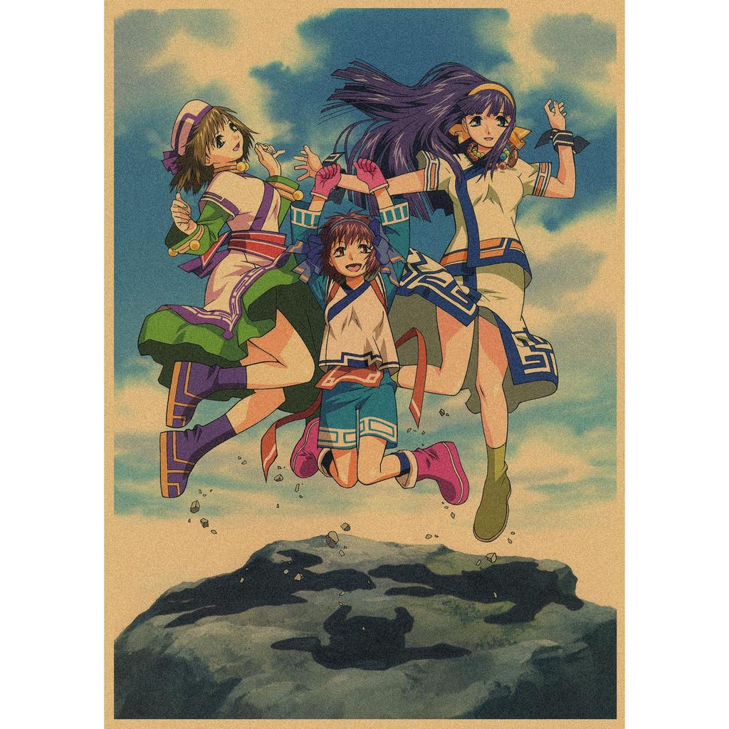 Retro Japanisches Anime Poster - Yasuomi Umetsus Killer Girl auf Kraftpapier Wandkunst Wandbild 262