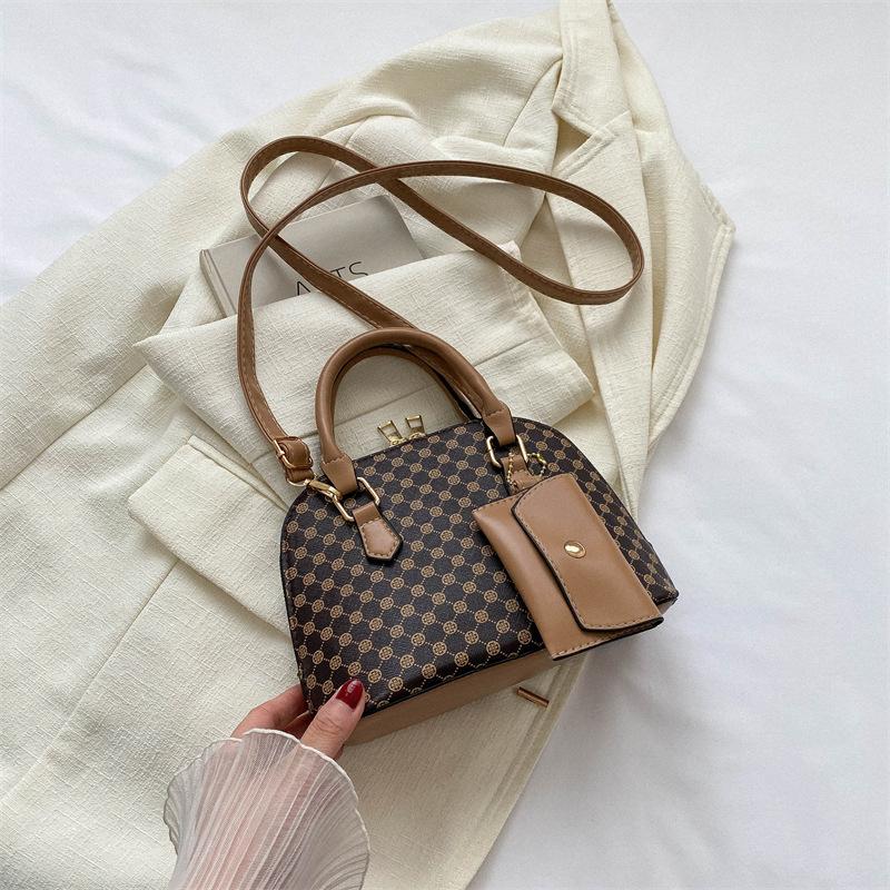 Luxury Shell Bag Fashion Women's Handbag Korean Style Shoulder Bag Plaid Print Crossbody Bag Card Bag CLE