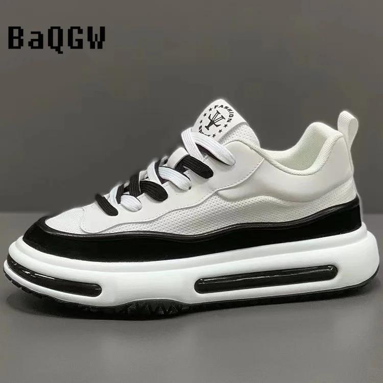 Fashion Fashion Designer Color Block Party Shoes Breathable Lace-up Men Casual Chunky Sneakers Thick Bottom Vulacnized Driving Walking