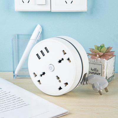 UK Plug Power Strip with 3 Socket 3 USB A 2500W 10A Multi Power Strip Plug Extension with 6.5 Ft Retractable Extension Cord for Home Office Travel