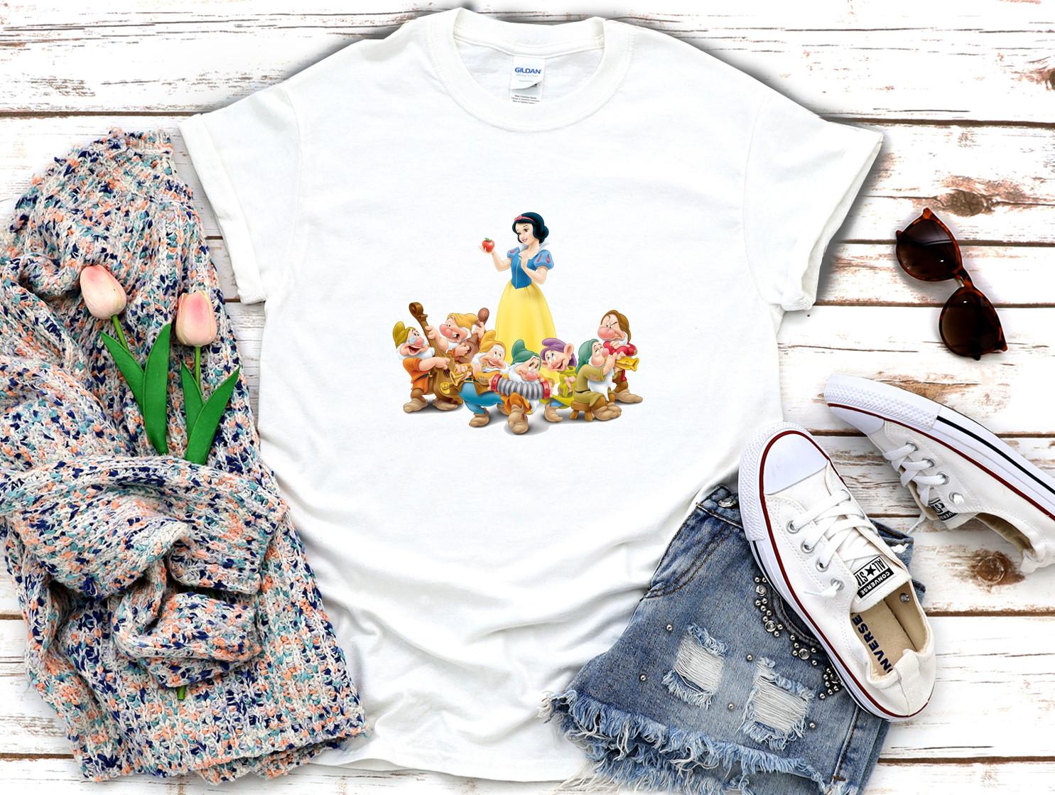 Snow White and The Seven Dwarfs 3 4 short sleeve Woman T-shirt G014 S