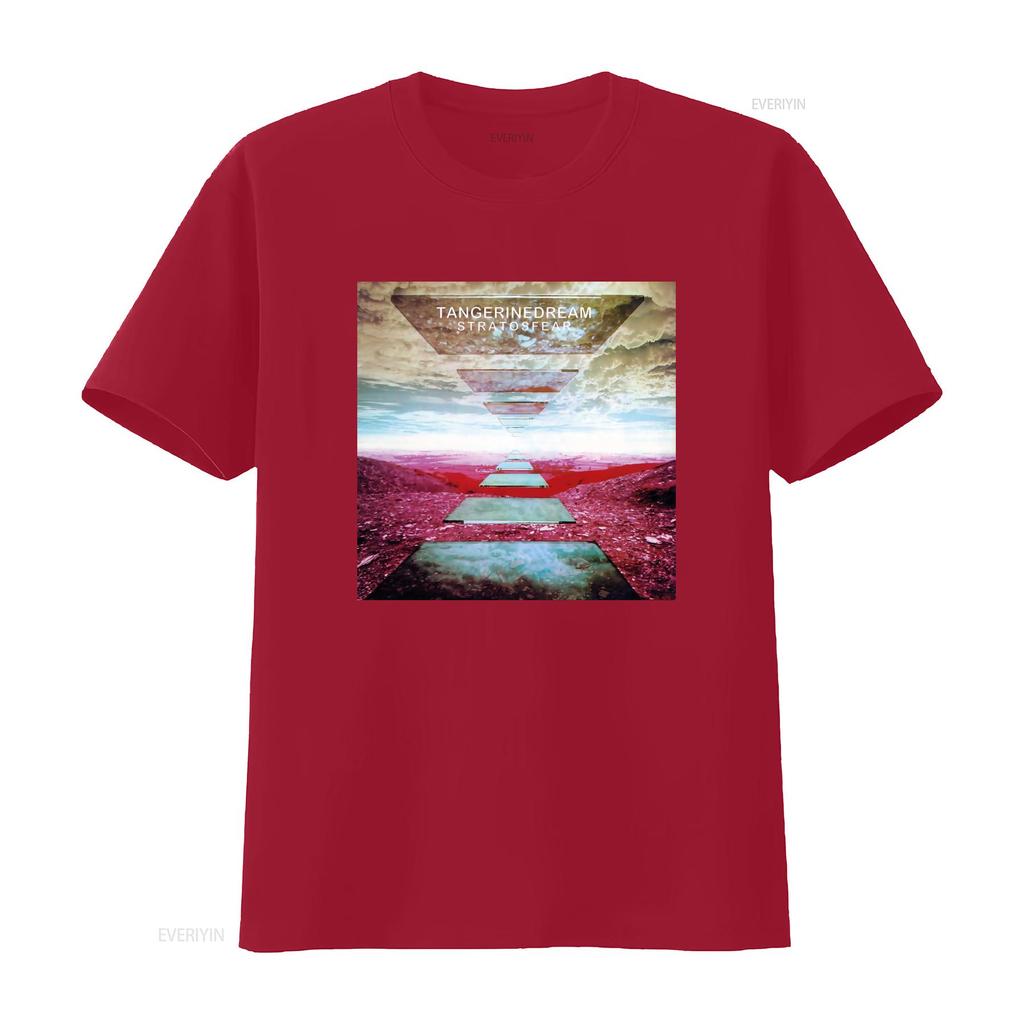 Camiseta de Algodón Suave Tangerine Dream Stratosfear Estampado Diseño Inspirado en Banda de Rock Retro Top Lavado Vintage Para Uso Diario