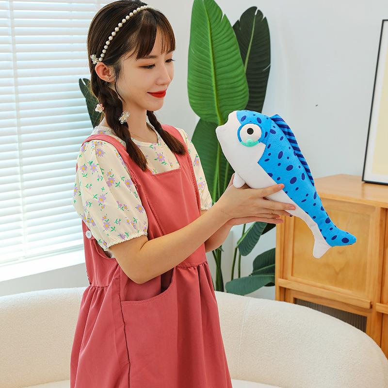 Internet Celebrity Salted Fish Stick Plush Toy Massage Hammer Throw Pillow Small Fish Long Doll Cushion Wholesale Doll Soft Hammer