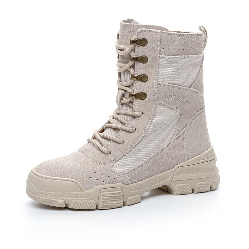 Couple Martin boots women's new leather tooling knight high-top boots outdoor hiking boots men