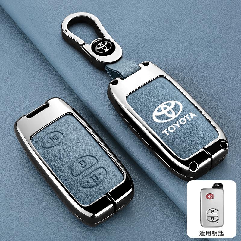 GQUL6 For Toyota Prius 30 Alpha Aqua Land Cruiser Auris 3 Button New Fashion Leather Zinc Alloy Car Key Case Keychain Ring Accessories