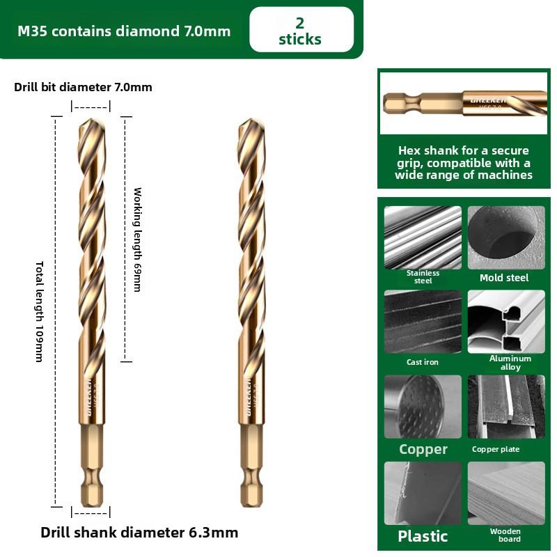 1-13mm Cobalt HSS Twist Drill Bit Straight Shank Hex Carbide Tip for Metal Stainless Steel Iron 304 Drilling