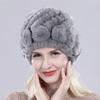 Hot Sell Women Winter Knitted Real Rex Rabbit Fur Hat Fluffy Natural Rex Rabbit Fur Cap Lady Good Elastic Genuine Fur Hats