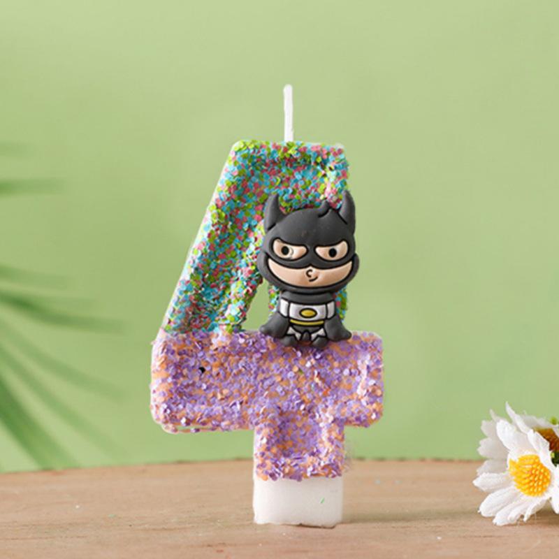 Shein Batman Number Candles 0-9: Kid's Birthday Cake Party Decorations.