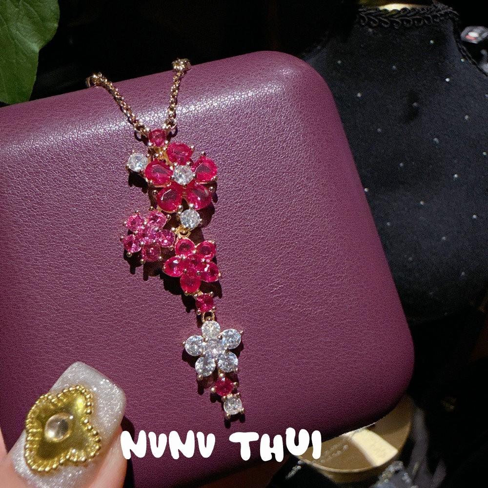 Jewelry, A Midsummer Night'S Dream Purple Flowering Gemstone Necklace, Light Luxury High-End, Iris Purple Flower Zircon Bracelet