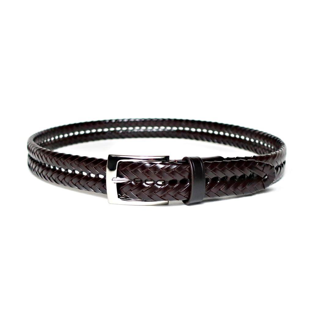 [KIETH] Men's Belt, Mesh Leather, Genuine Leather, Dark Brown, Adjustable Size, KE21194-39