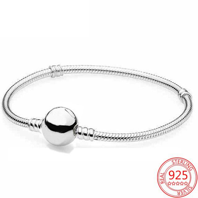 

Sterling Tone Pan Series Castle Plain Color Round Buckle Wrist Bracelet Latest Diy BraceletTrendy Wrist Bracelet 16cm серебряный