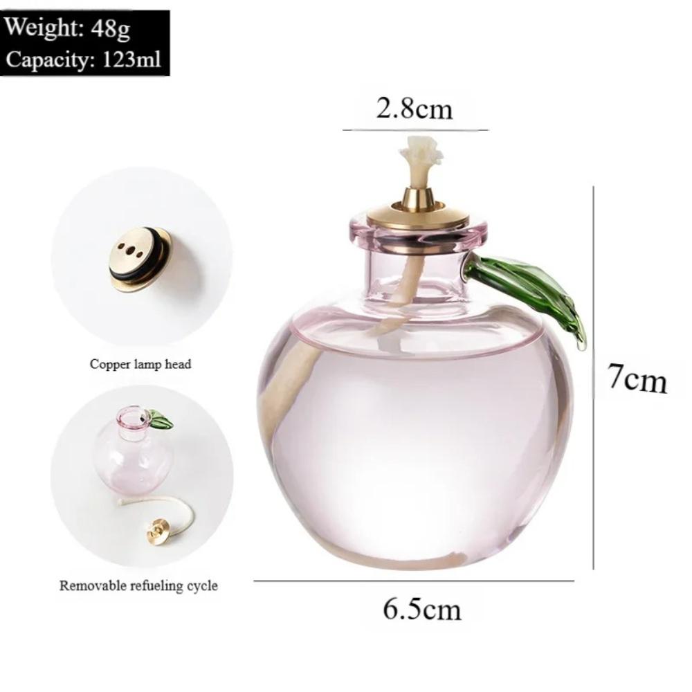 Creative Modern Glass Oil Lamp Refillable Apple Round Glass Lamp Lighting Lantern Lampshade Romantic Home Decor Friend Gift