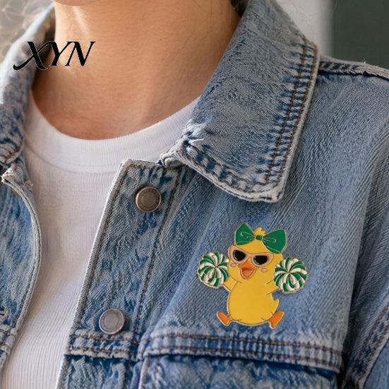 Daily Wear Brooch Enamel Technology Brooch, Cartoon Anime Cheerleading Duck Shape Pin, Small Pin Sturdy for School Uniforms Bags Sunglasses Accessory