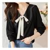 Navava Vintage Ribbon Collar Long Sleeve Shirt Nb1897