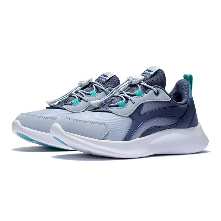 Li Ning Youth Lingyue Sports Non-Slip Shock Absorbing Wear-Resistant Casual Shoes Kids Casual Shoes Gray Blue YKCS028-7