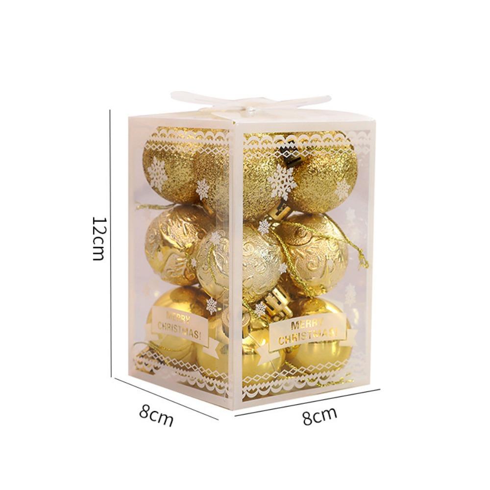12PCS High-quality Plastic Christmas Ball Set 9 Colors Suspensable Xmas Ornament Ball 4cm Xmas Baubles Scene Supplies