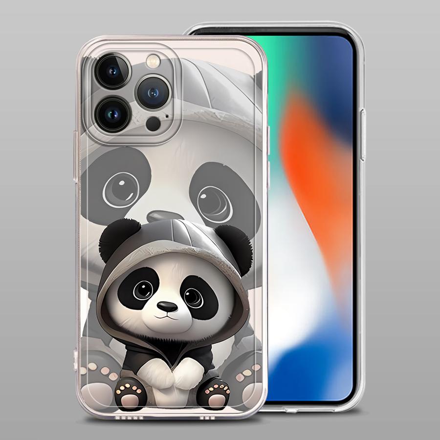 Cute Panda Case for iPhone 17 Pro Max XS Max 13 Pro 12 Mini 16 Air 15 14 Plus XR 7 8 11 Soft Phone Cover