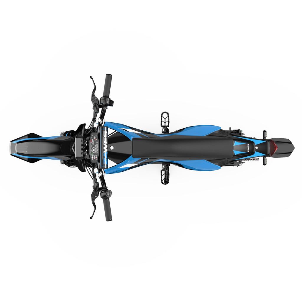 ZAWES S3 City Commuting Electric Motorcycle 2000W Motor 60V23.4Ah Battery Adult Electric Motorcycle Front Wheel 14 Inches, Rear Wheel 12 Inches