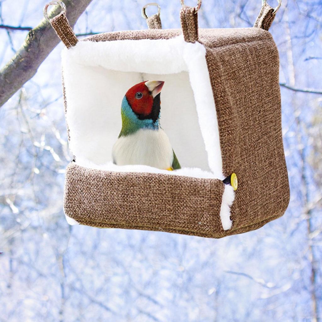 Winterheizung Vogelhaus Wellensittiche Kuschelbett Gemütliches Weiches Winddichtes Unterschlupf Winterheizung Schuppen für Wellensittiche Blaumeisen Aras