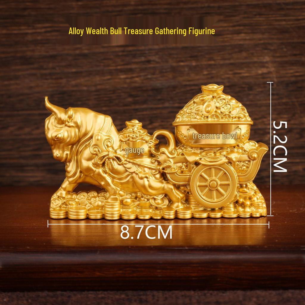Sand Gold Office Desk Ornament: Creative Wealthy Mian Fu Alloy Decor