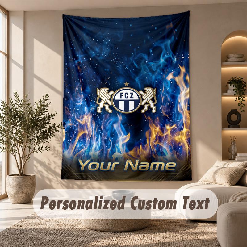 Tapestry Custom Name Text, Wall Hanging Tapestry Home Room DecorFC Zürich
