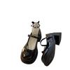 French small fragrant style Mary Jane small leather shoes women's spring 2025 new girl bow height and thinness single shoes