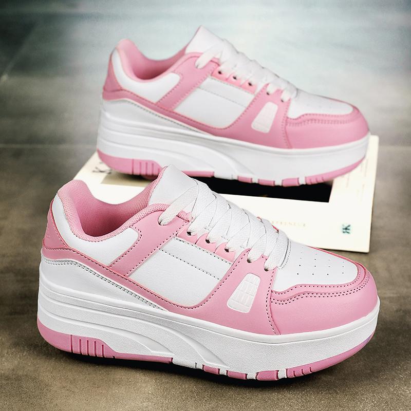 29-40 Bambini Smontaggio Quattro Ruote Scarpe Piatti Scarpe da Fuga / Scarpe da Pattinaggio a Rotelle con Ruote per Donna