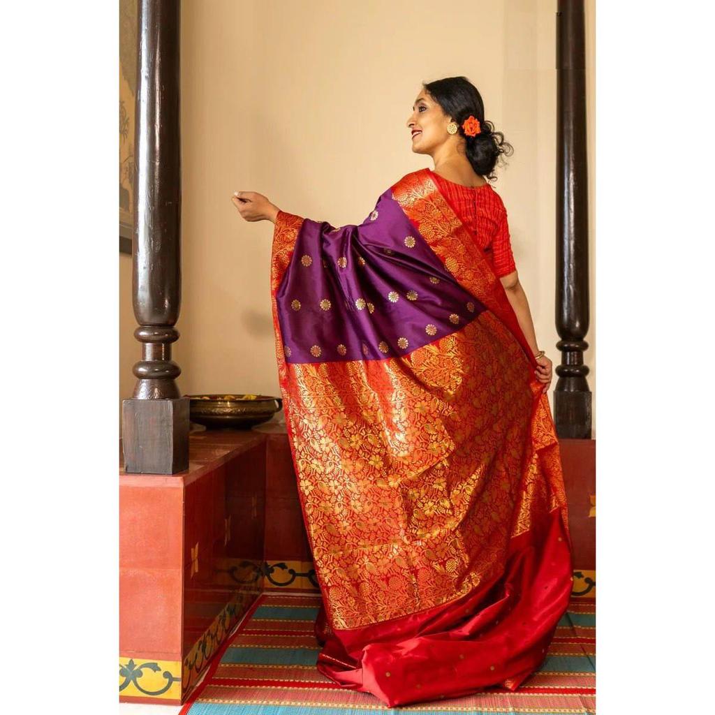 Royal Soft Lichi Silk Saree with Rich Pallu & All-Over Jacquard Work | Designer Party Wear Saree with Exclusive Jacquard Border Blouse