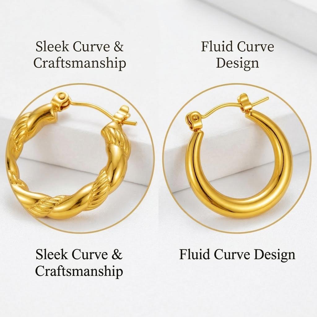 Boucles d'Oreilles en Acier Inoxydable pour Femmes Vintage Luxe Élégant Bijoux en Acier Titane