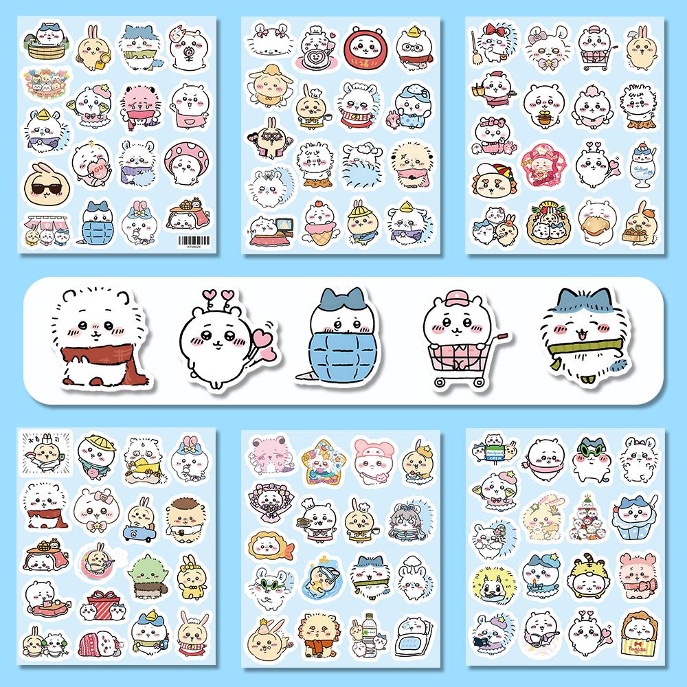 10100Pcs Cartoon Jiikawa Kawaii Stickers Decorative Desk Laptop Scrapbook Stationery Cute Chiikawa Graffiti Sticker Kids Gift