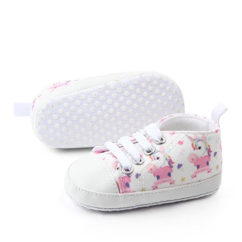 Unisex Baby Soft Rubber Sole Canvas Shoes Cute Cartoon Printing for Infant Prewalker Shoes