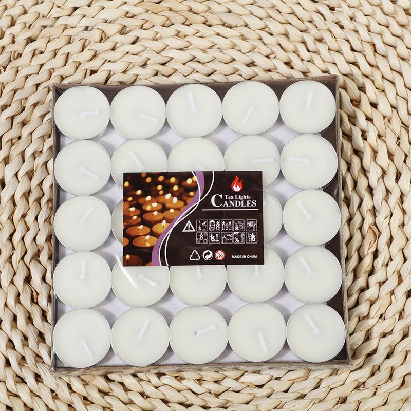 Aluminum Shell Round Tealight Valentine's Day Proposal Picture Hotel Tea-making Fire-free Paint Small Candle