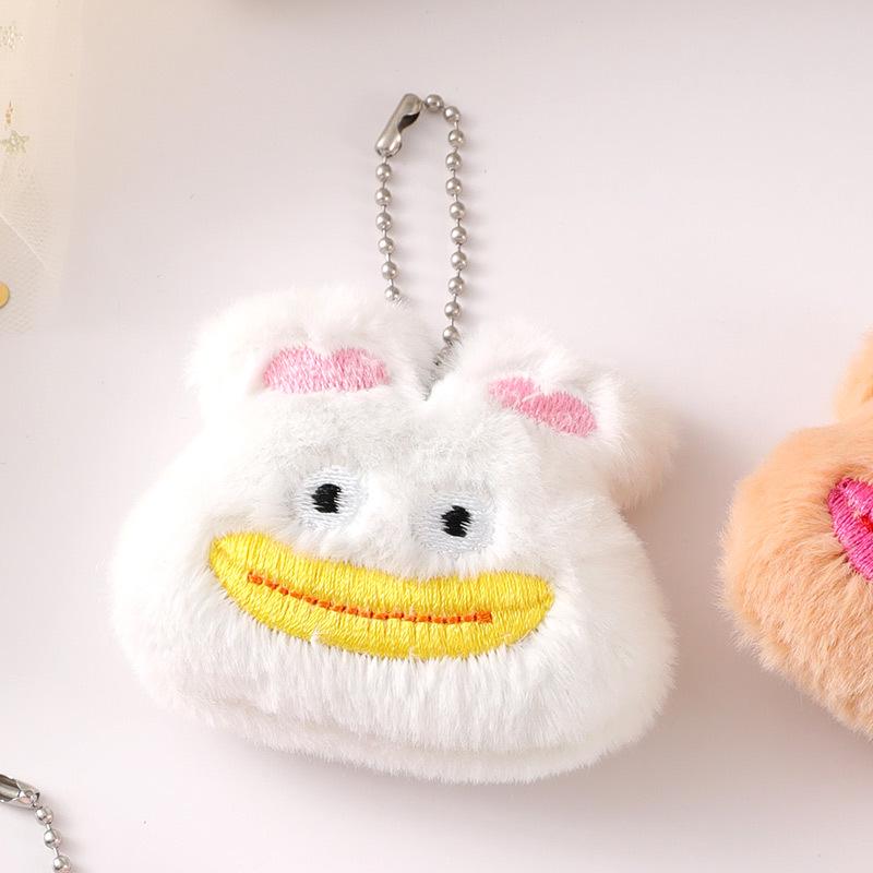 Adorable Plush Bear & Rabbit Brooch Keychain for Kids & Women - Cute Bag or Pin Accessory