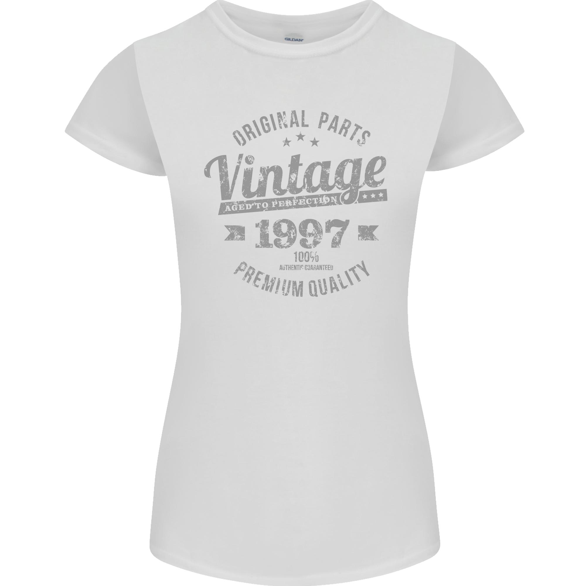 Vintage Year 29th Birthday 1997 Unisexs Petite Cut TShirt White S