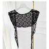 Elegant Lace Shawl Solid Color Small Shawl Artistic Design Hollow-out Shawl Female Fashion
