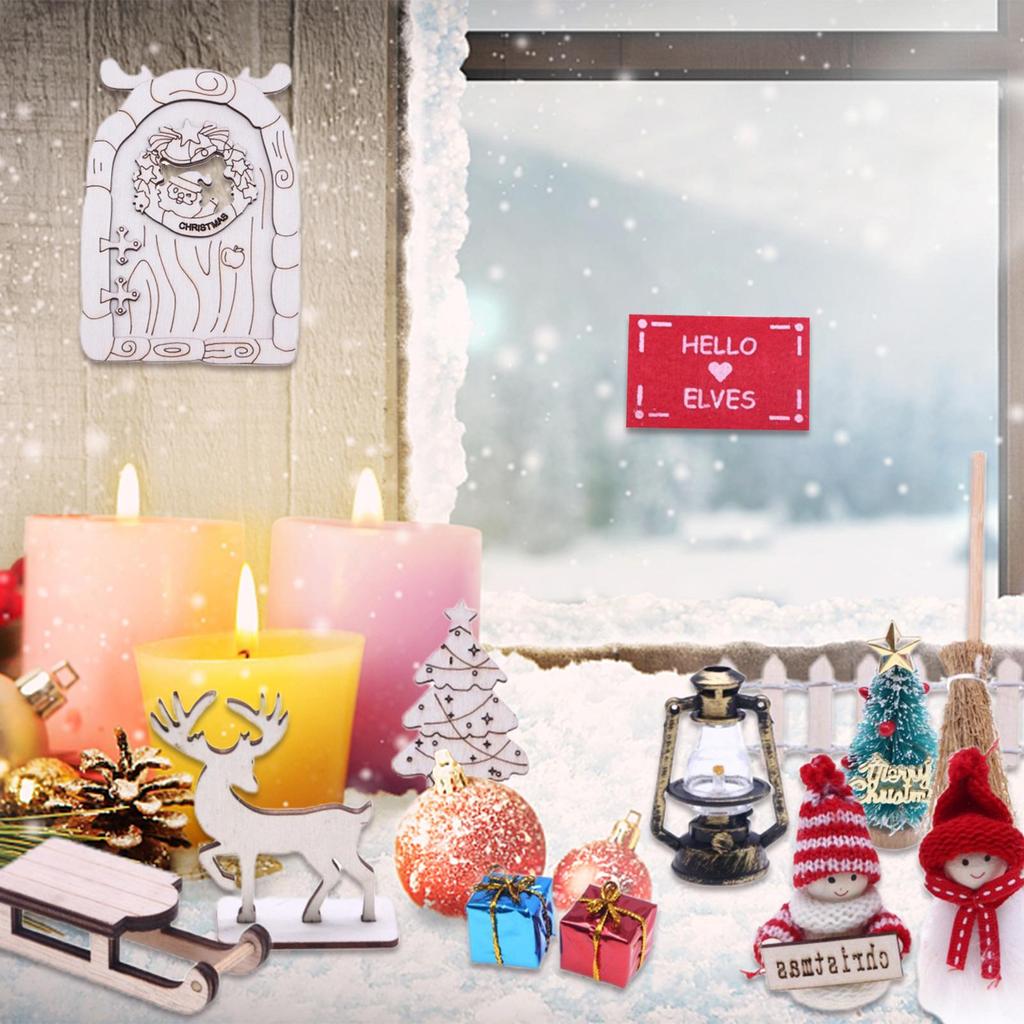 Doll House Christmas Decorations Christmas Small Scene Model Festival Party Favors For Winter Holiday Bookshelf School Project