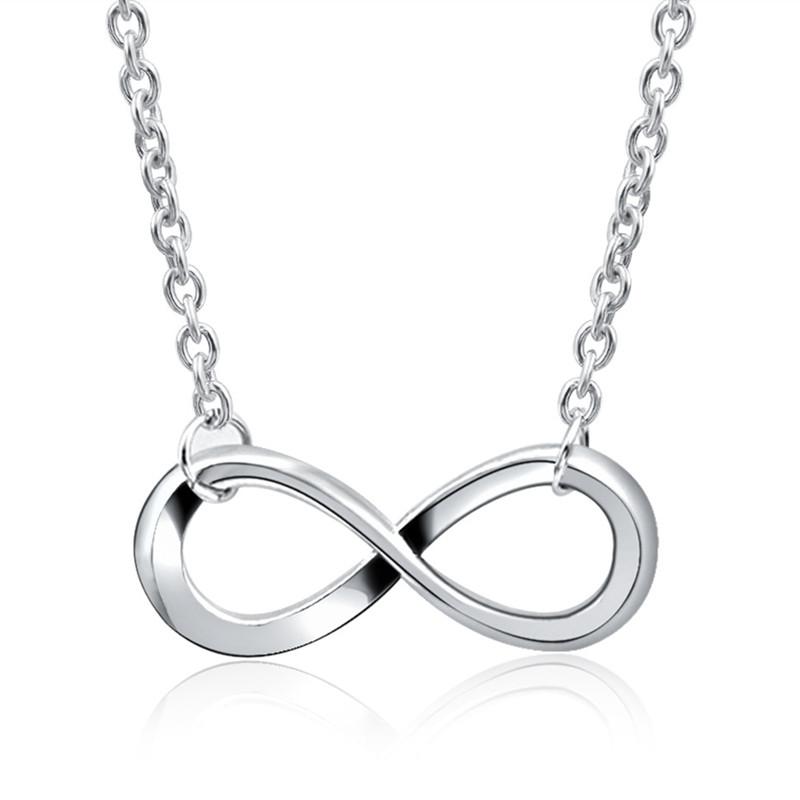 New Minimalist Pendant Women's Necklaces Cross Leaf Silver Color Knot Design Female Neck Jewelry Infinity Multilayers Collares