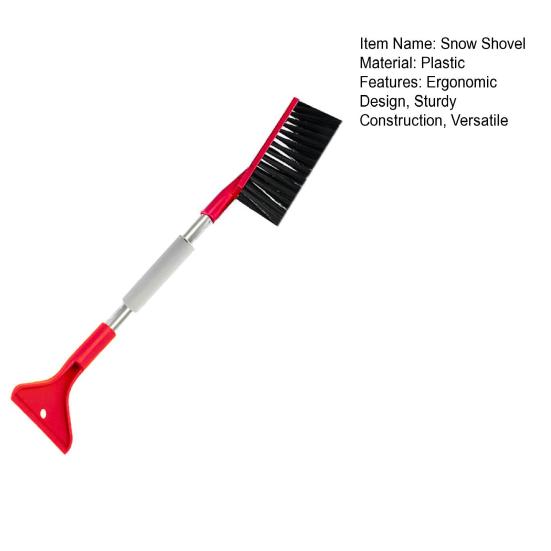 Snow Shovel Ice Scraper Car Windshield Lightweight Snow Scraper with Rubber Edges De-Icing Grooves