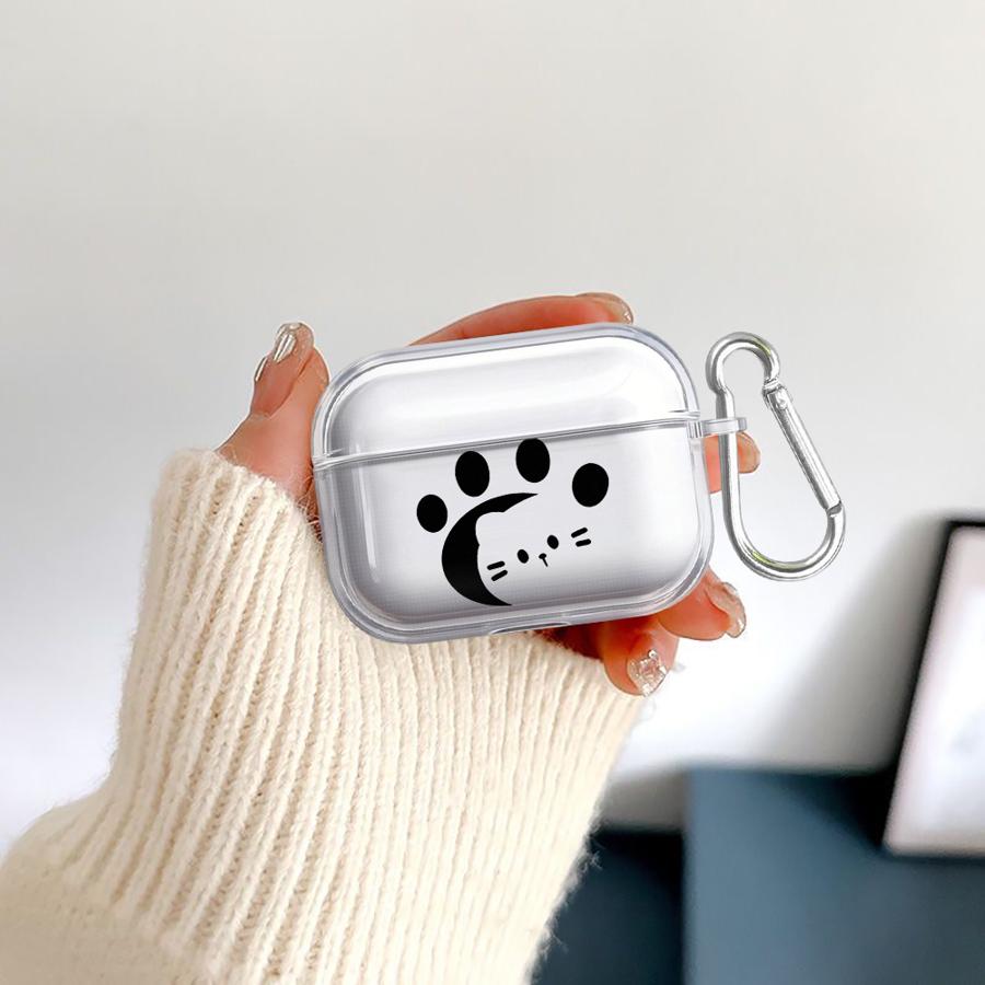 Cute Footprint Kitten Dog Clear Earphone Cases Cover Case For Airpods 1 Pro Pro2 2 4 Pro3 3