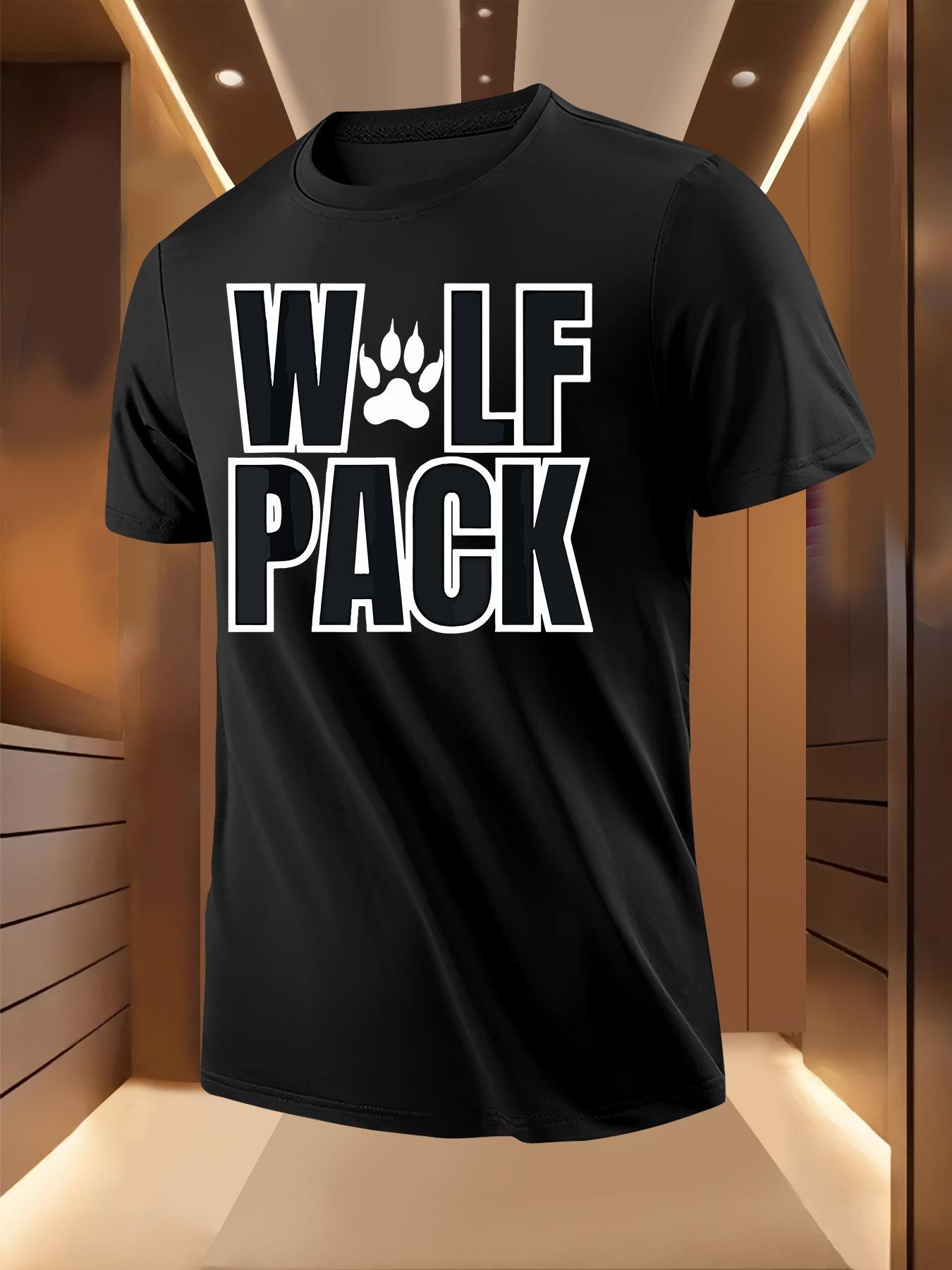 Wolf Pack Graphic Tshirt Graphic Tshirt - Black Casual Su... XL