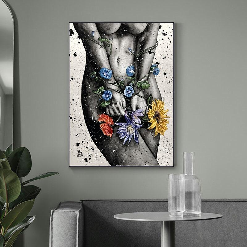Women Portrait Flowers Landscape Painting Home Decor Gift  Poster Wall Art  Picture Canvas Print For Room Home Decor