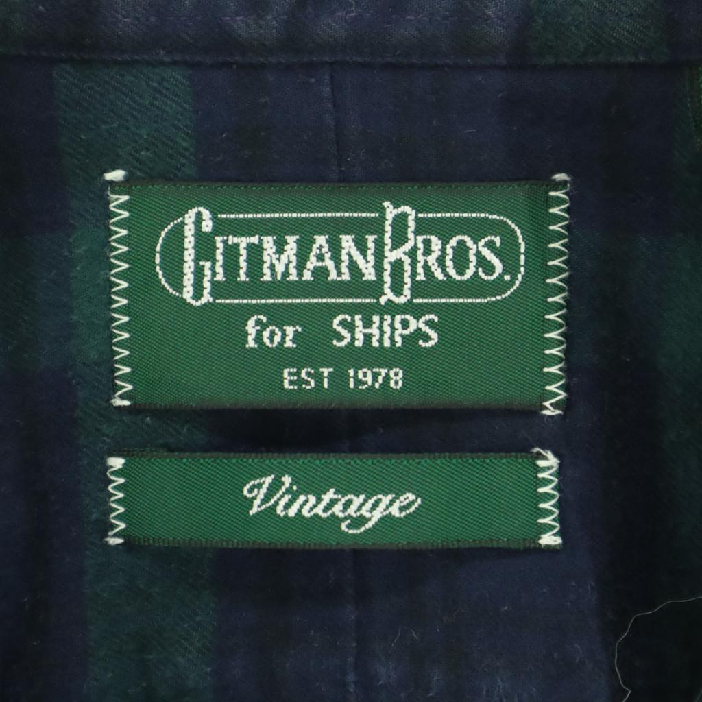 GITMANBROS. EUA ENVIOS Pedido Especial Camisa de Botão Manga Longa com Padrão Xadrez Masculina Usada
