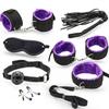 BDSM Bondage Set Sexy Plush Handcuffs Leather Whip Mouth Ball Gag Nipple Clamps Kits Sex Toys For Couples Two Exotic